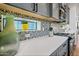 Modern kitchen features decorative backsplash, gray cabinets, and stainless appliances at 306 W Culver St, Phoenix, AZ 85003