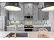 Stylish kitchen featuring modern gray cabinetry, stainless steel appliances, and an island with a sink and ample counter space at 306 W Culver St, Phoenix, AZ 85003