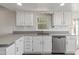 Modern kitchen with white cabinets, subway tile backsplash, and stainless steel dishwasher at 535 S Alma School Rd # 17, Mesa, AZ 85210