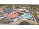 Aerial view of community pool and buildings at 6873 S Lake Forest Ct, Chandler, AZ 85249