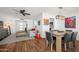 Open floor plan showcasing the connection between the living and dining areas at 7630 E Pasadena Ave, Scottsdale, AZ 85250