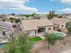 Aerial view of the backyard and pool, showcasing the property's layout and outdoor living space at 1070 S Amber St, Chandler, AZ 85286