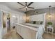 This primary bedroom features a statement wall and a lovely ensuite bathroom and walk-in closet at 16636 S 22Nd St, Phoenix, AZ 85048