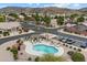 Overhead shot of community pool featuring lounge chairs, gazebo and convenient parking at 16636 S 22Nd St, Phoenix, AZ 85048