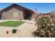 Well-maintained backyard with decorative plants and gravel landscaping with a covered patio entrance at 1769 E Jacob St, San Tan Valley, AZ 85140