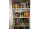 Pantry shelves stocked with an assortment of dry goods and canned foods at 1769 E Jacob St, San Tan Valley, AZ 85140