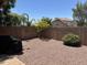 This low-maintenance backyard features mature landscaping, including a striking yellow flowering tree at 2411 W Lucia Dr, Phoenix, AZ 85085