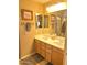 Bathroom featuring double sinks with wooden vanity and cabinet space below at 2411 W Lucia Dr, Phoenix, AZ 85085