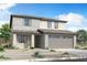 Charming two-story home showcasing a neutral color palette, attached garage, and low maintenance desert landscaping at 24232 W Agora Ln, Buckeye, AZ 85326
