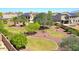 Spacious backyard with desert landscaping, mature trees, and green grass at 2726 S 160Th Ave, Goodyear, AZ 85338