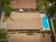 An aerial shot showcasing the private backyard oasis with a sparkling pool at 4609 E Adobe Dr, Phoenix, AZ 85050