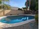 Backyard swimming pool with a view of trees and a fence around the perimeter of the property at 2955 E Hermosa Vista Dr, Mesa, AZ 85213