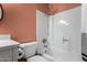 Bright bathroom showcasing a clean shower-tub combo and toilet at 3536 W Cholla St, Phoenix, AZ 85029