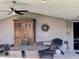 Patio features a dining table, grill, and storage at 4800 N 68Th St # 164, Scottsdale, AZ 85251