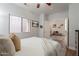 Comfortable bedroom with a view into the adjacent living space, promoting openness at 7227 E Kramer St, Mesa, AZ 85207