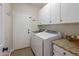 Functional laundry room with a washer, dryer, and ample storage space at 7758 E Nestling Way, Scottsdale, AZ 85255