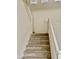 Carpeted staircase with white railings leading to the upper level at 7925 S 52Nd Dr, Laveen, AZ 85339