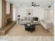 Inviting living room featuring a brick fireplace and comfortable, modern furnishings at 9601 N 35Th Dr, Phoenix, AZ 85051