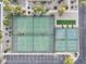 Aerial view of community tennis and pickleball courts and parking at 2400 E Baseline Ave # 71, Apache Junction, AZ 85119