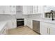 Bright kitchen featuring white cabinetry, gold hardware, stainless steel appliances, and geometric backsplash at 4115 W Sierra St, Phoenix, AZ 85029