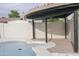 Poolside view of cabana with brick flooring offers a comfortable outdoor living space at 4115 W Sierra St, Phoenix, AZ 85029