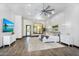 Large main bedroom with high ceilings and backyard views at 8325 W Cantera Ave, Peoria, AZ 85383