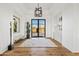 Inviting foyer with modern lighting and a view of the desert landscape at 9301 E Via Montoya --, Scottsdale, AZ 85255
