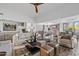 Bright living room features stylish furnishings and seamlessly connects to kitchen and dining areas at 9301 E Via Montoya --, Scottsdale, AZ 85255