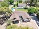 Aerial view of the property, showcasing a covered patio, well-maintained landscaping, and ample outdoor space at 2331 E Melrose St, Gilbert, AZ 85297