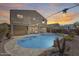 Gorgeous private pool with an outdoor patio and a lush landscape, perfect for outdoor relaxation at 23420 N 121St Ave, Sun City, AZ 85373