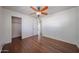 Cozy bedroom with hardwood floors and ceiling fan at 3317 N 10Th Ave, Phoenix, AZ 85013