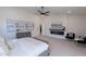 Stylish main bedroom featuring modern decor, a fireplace, and comfortable seating at 5525 E Waltann Ln, Scottsdale, AZ 85254