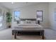 Serene main bedroom featuring a comfortable bed, side tables, and modern design at 5525 E Waltann Ln, Scottsdale, AZ 85254