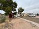 Home exterior featuring mature trees, carport, and walkway at 639 S 92Nd Pl, Mesa, AZ 85208