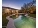 Backyard oasis with pool, outdoor seating, and covered patio at 24121 N 24Th Pl, Phoenix, AZ 85024