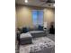Cozy living room with a comfortable gray sofa, stylish rug, and natural light from the window at 25955 W Deer Valley Rd, Buckeye, AZ 85396