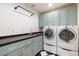 Functional laundry room with modern washer and dryer and ample cabinet storage at 3308 N 51St St, Phoenix, AZ 85018