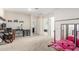 Bright bonus room with carpet, ballet bar, mirrors, desk and black shelves at 4901 S Turbine --, Mesa, AZ 85212