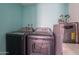 Laundry room showing washer, dryer, and hot water heater at 556 N Hobson Plz, Mesa, AZ 85203