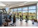 Bright gym area complete with exercise equipment, weights, and large picture windows at 732 W Flintlock Way, Chandler, AZ 85286