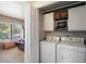 Convenient laundry room adjacent to bedroom, features washer, dryer, and storage, enhancing everyday living at 750 E Northern Ave # 2143, Phoenix, AZ 85020