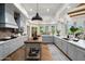Modern kitchen featuring gray cabinets, a center island with a butcher block top, and lots of natural light at 8229 N Ridgeview Dr, Paradise Valley, AZ 85253