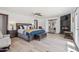 A primary bedroom is bright, spacious, and has a fireplace with outside access at 920 N 104Th St, Mesa, AZ 85207