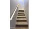 Staircase with neutral carpet, white handrail, and painted walls at 1730 W Pollack St, Phoenix, AZ 85041