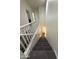 Carpeted staircase with white railing, leading downstairs at 1738 W Pollack St, Phoenix, AZ 85041