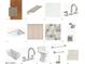Selection of wood cabinets, metal hardware, countertops, faucets, shower head, and tile at 25564 N 119Th St, Scottsdale, AZ 85255
