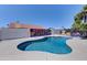 Backyard pool featuring custom Arizona mural and lounge seating at 2940 E Norwood St, Mesa, AZ 85213