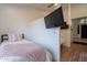 Bedroom features include a mounted television and hardwood floors at 3058 E Nance St, Mesa, AZ 85213