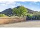 Gated entrance to a property showcasing a desert landscape with cacti and native trees at 5801 E Surrey Dr, Cave Creek, AZ 85331