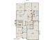 First floor plan featuring a cafe, gathering room, kitchen, den, and a three car garage at 6988 W Hedge Hog Pl, Peoria, AZ 85383